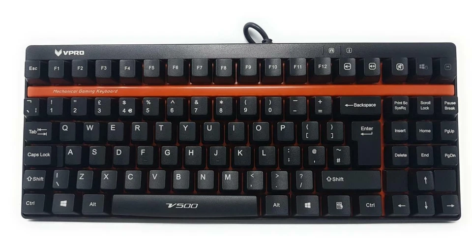 Mechanical Gaming Keyboard USB Rapoo VPRO V500 Linear Yellow Switches UK Layout - Image 1 of 4