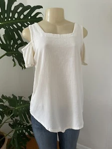 ¡Oh mi gasa! Ivory DANA Cold Shoulder Lagenlook Camisa Blusa Top Artsy Boho 1 - Imagen 1 de 4