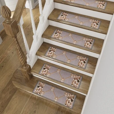 Slip Resistant Non Adhesive Stair Treads Stain Resistant Washable 8.5"x26" - Image 1 of 4