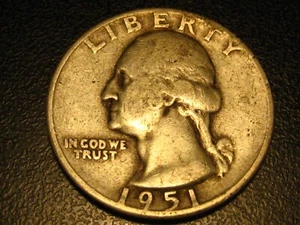 1951-D 90% Silver Washington Head Quarter - Picture 1 of 4