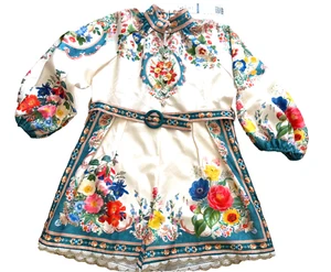 NEW NWT Dalia MacPhee elegant floral romper XL XLARGE washable front buttons - Picture 1 of 11