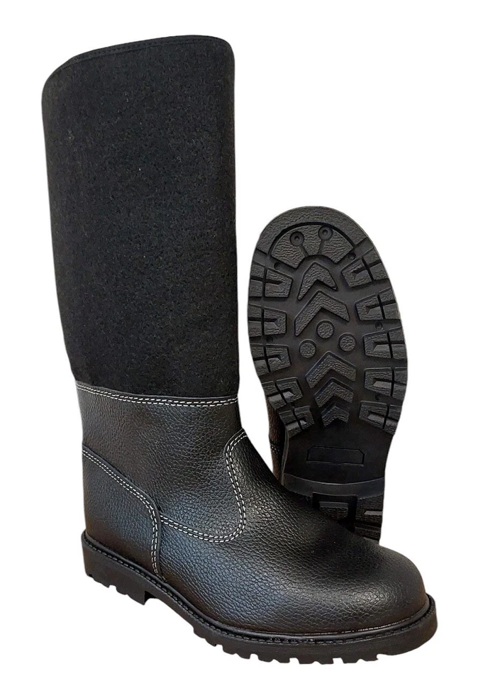 warme Filzstiefel aus Leder und Wollfilz, rutschfeste Thermosohle - Bild 1 von 4