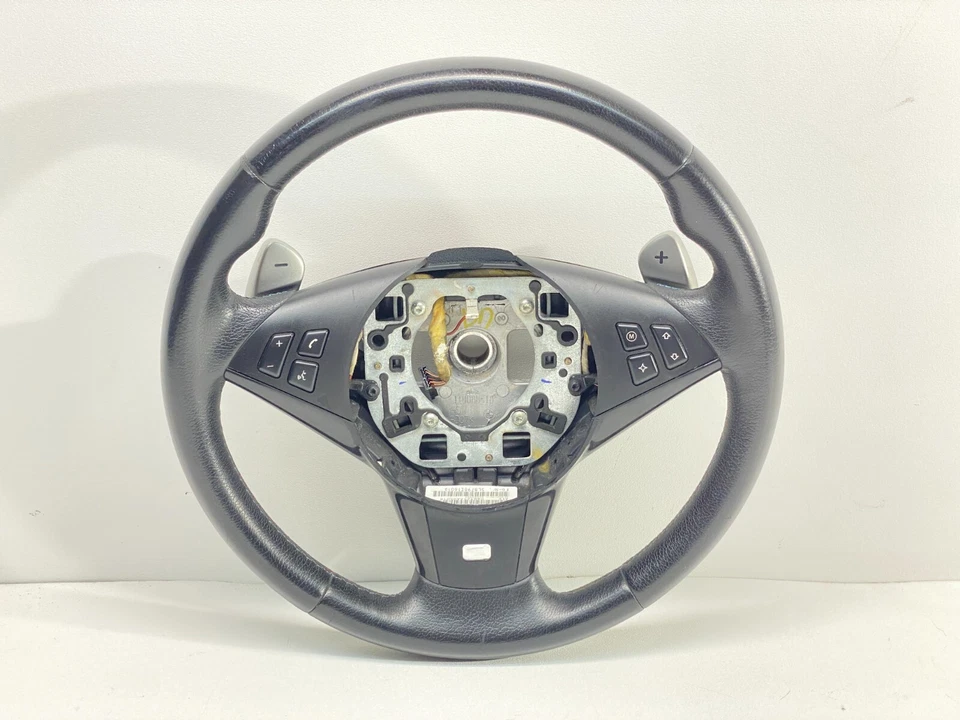 06-10 BMW E60 E63 E64 M5 M6 SMG M Leather Steering Wheel w/ Paddle Shifters OEM✅ - Изображение 1 из 4