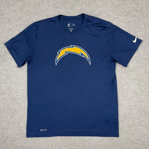 LA Chargers Shirt Mens Large L Blue Short Sleeve Crew Neck NFL Football Nike Cover