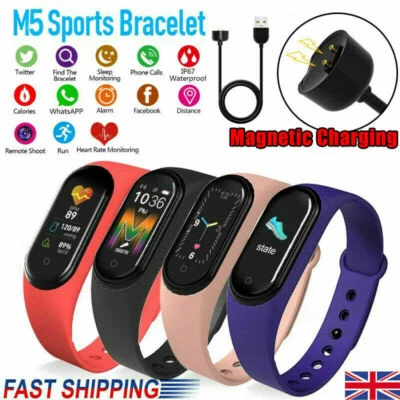 M5 Fitness Smart Sports Bands Heart Activity Tracker For Kids Adults  - Image 1 of 4