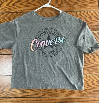 Camiseta corta informal con logotipo arco iris gris talla XL Converse All Star Taylor para niñas Foto 1 de 4