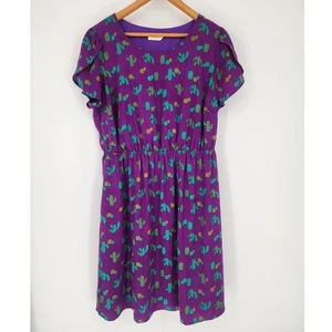 Vestido para mujer Fun Peach Love púrpura estampado de cactus talla: 2XL - Imagen 1 de 9