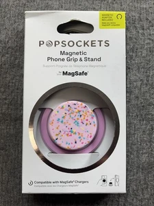 PopSockets MagSafe Phone Grip with Magnetic Adapter Ring Included Pink Confetti - Photo 1 sur 3