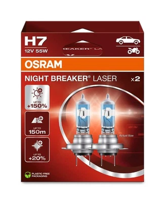 2 Glühlampen H7 12V 55W PX26d OSRAM NIGHT BREAKER® LASER passend für PKW - Bild 1 von 4