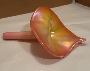 Jarrón caléndula carnaval vidrio Rosaline Jack en el púlpito Epergne cuerno único - Imagen 1 de 14