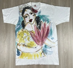 VTG Nitelite Lounge Seattle Martini Painted Art Single Stitch T Shirt Large USA - Picture 1 of 14