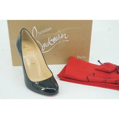 Christian Louboutin Fifille Black Patent Leather Pumps SZ 36.5 Round Toe $695 - Image 1 of 4