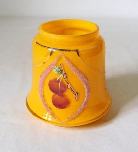 Art Deco Tangerine Cased Glass Vase with enamel & Glass Bead Decoration - Picture 1 of 8