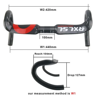 Carbon Road Bicycle Handlebar 31.8mm 3K/UD Gloss/Matte Finish Drop Handlebars - Image 1 of 4