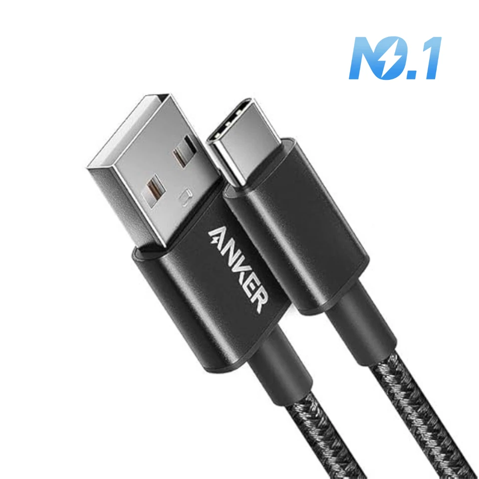 Anker Double-Braided Nylon USB-C to USB-A Fast Charging Cable - Black - Image 1 of 4