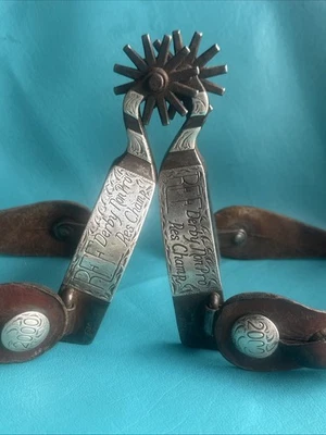 GH Gordon Hayes Trophy Spurs Sterling Montado NRCHA 2000 Foto 1 de 4