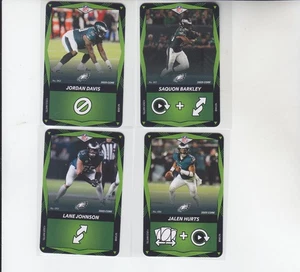 4 - 2025 NFL UNO Elite Green Saquon Barkley Jalen Hurts Lane Johnson Davis - Picture 1 of 1