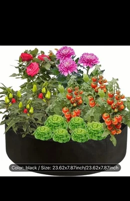 Cama de jardín elevada redonda de tela de fieltro Foto 1 de 2