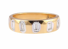 0.28 TCW Baguette Cut Natural Diamonds Unisex Spinner Band Ring In 585 14K Gold