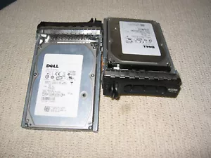 One Pair New Dell 147GB SAS 15K Hard Drives with Caddie Poweredge 2950 GX198 - Picture 1 of 1