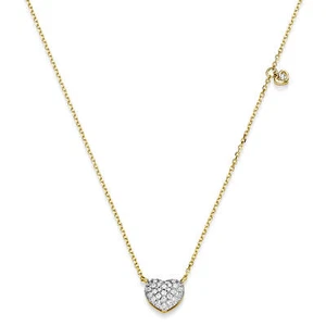 Collier Pavé Herz aus 750 Gold Gelbgold 51 Diamant-Brillanten 0,28 ct TW-SI 45cm - Picture 1 of 1