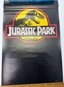 Very RARE 1992 Jurassic Park Movie Poster Universal Amblin Yellow Logo 23" x 35" - Picture 1 of 5
