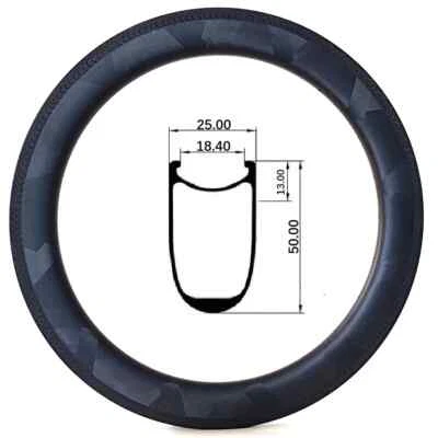 20英寸451 BMX自行车碳边38 50毫米深夹无内胎赛车车轮 — 第 1/4 张图片