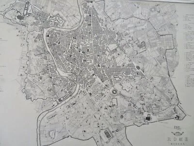 Rome Italy City Plan Roman Coliseum Vatican City Tiber c. 1856-72 Weller map - Image 1 of 4