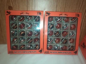 2x NIB Christopher Radko 40 Halloween Shiny Brite Glass Ornament Cat Bat Pumpkin - Picture 1 of 6
