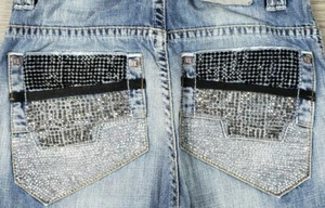 VKING Diamond Studed Buttonfly Jeans size 30 - Picture 1 of 7