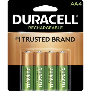Duracell, DURNLAA4BCD, 2400mAh Rechargeable NiMH AA Battery - DX1500, 4 / Pack - Picture 1 of 2