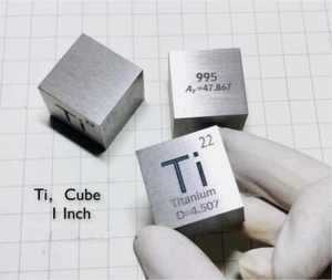 1pcs 99.97% Pure  25.4mm Titanium Ti Metal Cube Density 1 Inch  Ti Element 74.5g - Picture 1 of 2