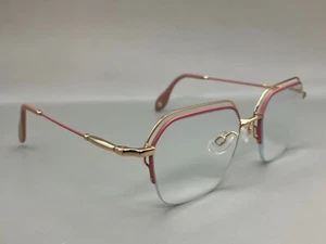 Fysh Eyeglasses women gold pink metal hexagonal double rim half mod.3662 FRAMES - Picture 1 of 11