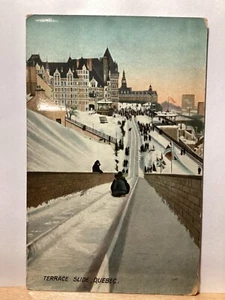 Terrace Slide: Quebec - Vintage Postcard - Picture 1 of 3