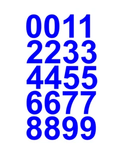 1" Inch Premium Mailbox Number Vinyl Decal Sticker Sheet (Blue) - Picture 1 of 3