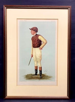 Jockey Druck George Barrett Original Vanity Fair von Lib Mount gerahmt 1903 - Bild 1 von 4