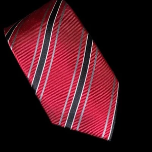Cravatta cravatta DONALD J TRUMP President Repp rossa nera grigia righe - Foto 1 di 6