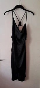Missguided Petite Satin Asymmetric Midi Dress UK8 Cowl Neck Brand New With Tags - Picture 1 of 6