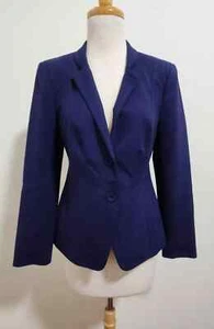 ANTHEA CRAWFORD Midnight Blue Blazer Structured Neckline, 8 Stretch Ponte Career - Picture 1 of 6