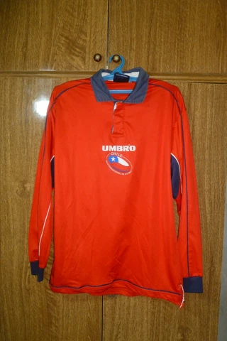Chile Umbro Football Longsleeve Shirt Home 2000/2001/2002 #10 Red Men Size L Cover