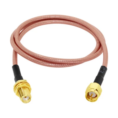 SMA male to SMA female RF pigtail cable RG142 50cm 20" high quality low loss - Image 1 of 4