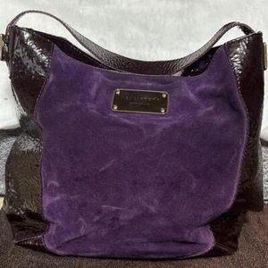 Kate Spade Suede Shoulder Tote Bag 16.5 Inch Purple - Picture 1 of 10