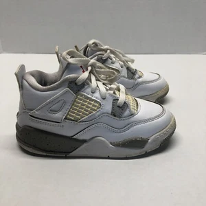 NIKE Air Jordan 4 Retro TD 'White Oreo' Sneakers 10C Toddler - Picture 1 of 9