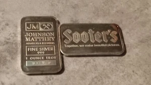 (1)-Johnson Matthey Silver Bar-Sooter's Serial # Varies- (1) Bar-Lite Toning - Picture 1 of 4