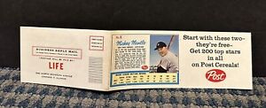 1962 Life Magazine Mickey Mantle & Roger Maris Baseball Card*Card Only PostCerel