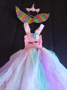 Déguisement Licorne rose , carnaval, Princesse, ailes, 5ans - Photo 1/7