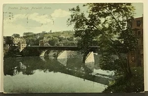 1910 Preston Bridge Norwich Connecticut CT verschickt antike Postkarte - Bild 1 von 2