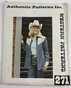 Misses' Western Shirt Jacket Authentic Sewing Patterns # 271 Size 8 UC FF VTG - Picture 1 of 8