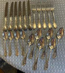 21 Pcs Prunus Solingen Rostfrei 90 Silver Plate Flatware, German (Coin Silver) - Picture 1 of 17