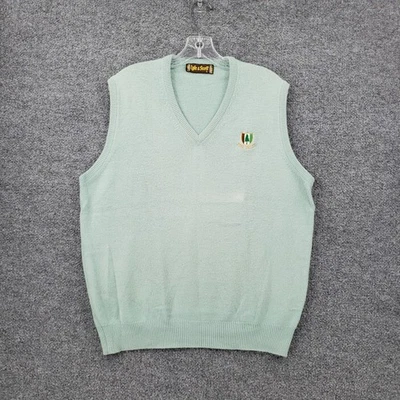 Lyle & Scott Vest Mens L Large Green Pine Valley Orlon Acrylic V Neck Golf USA - Image 1 of 4